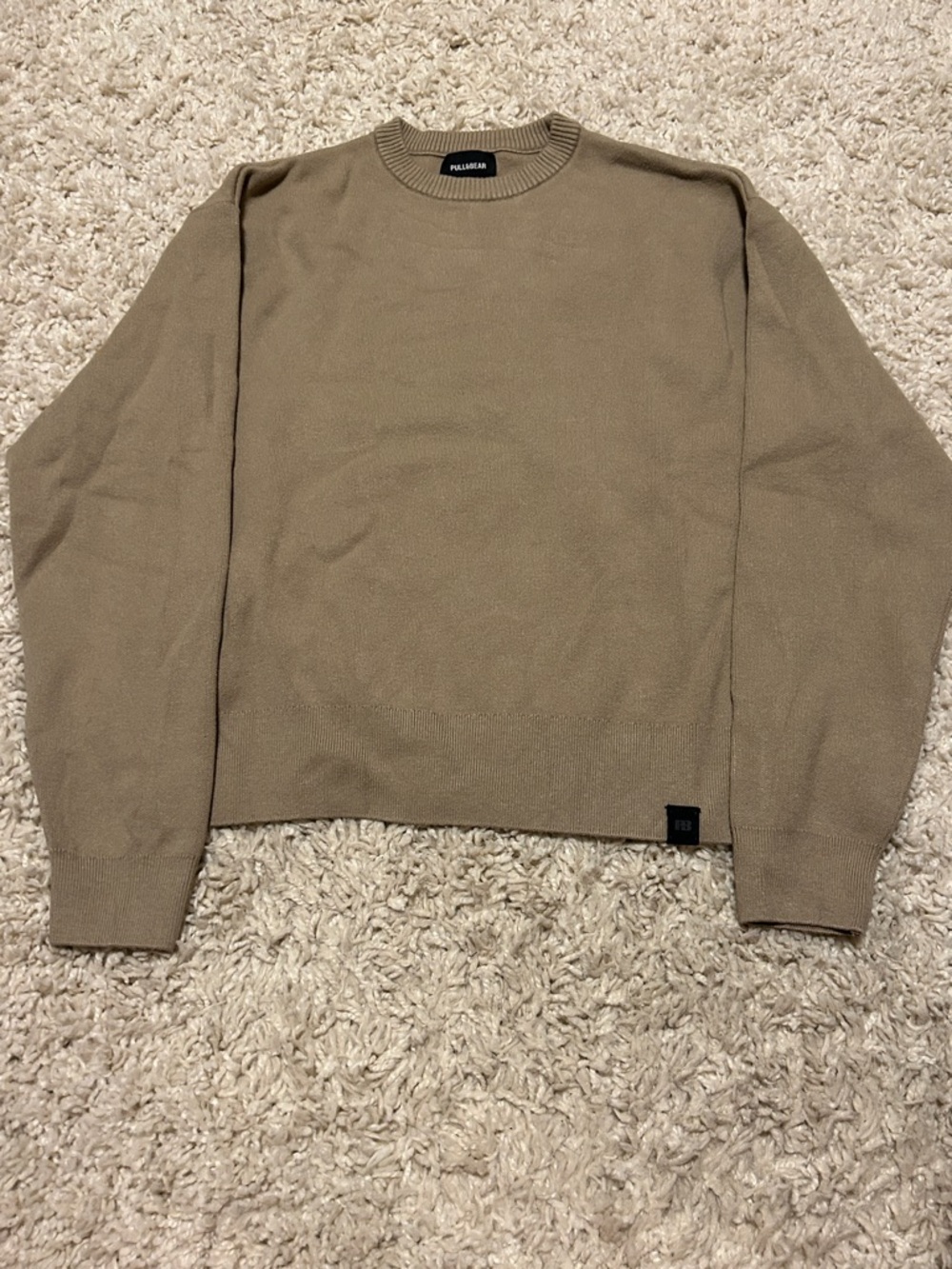 Pull&Bear Men's Tan Crewneck Sweater